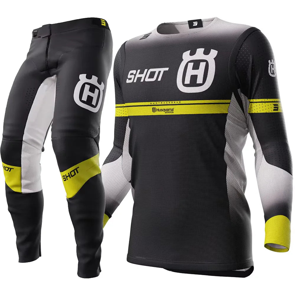 2025 husqvarna Motocross Gear Set Top Off Road MX Combo Black Moto Jersey And Pant