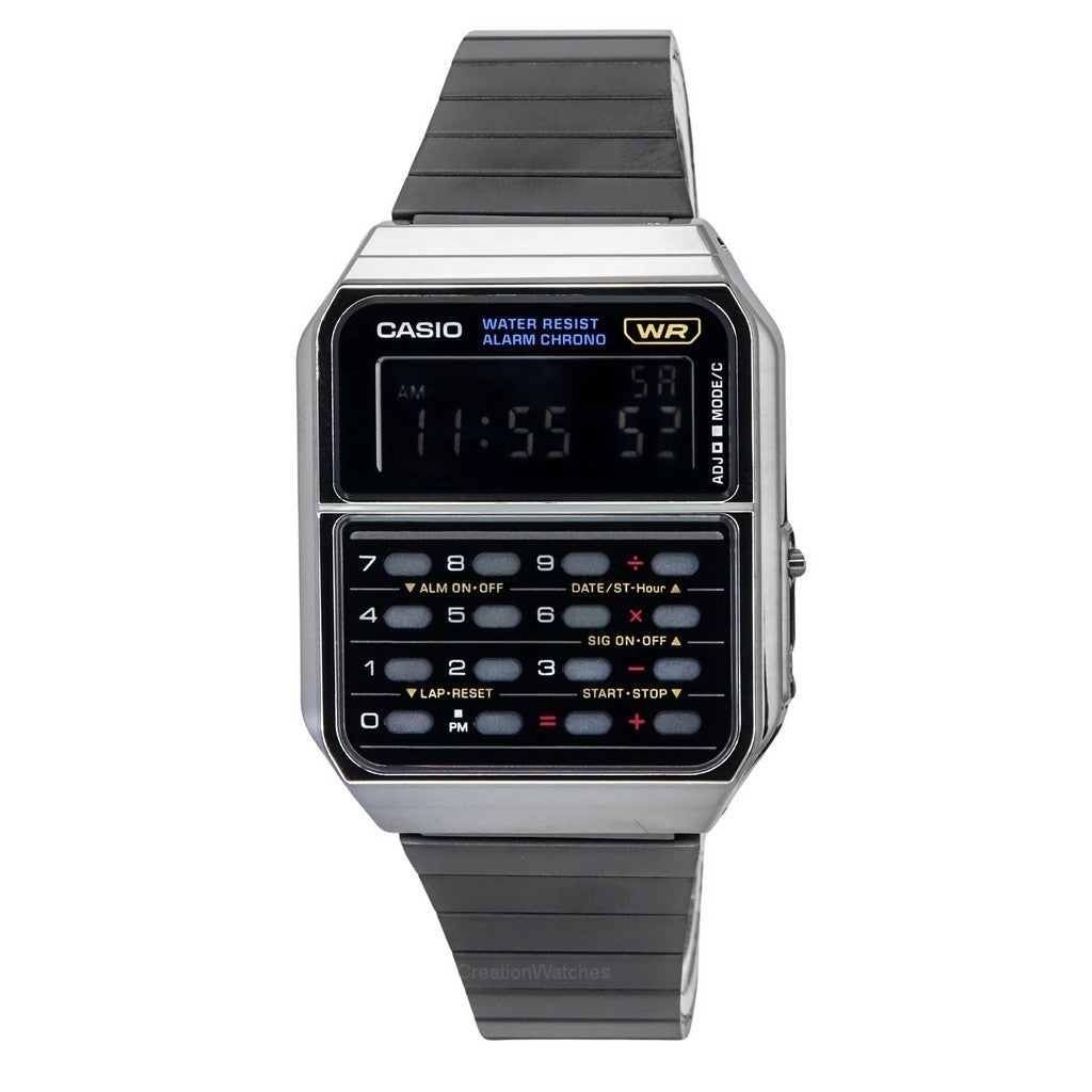 Casio Vintage Digital Calculator Stainless Steel Quartz CA-500WEGG-1B Men's Watch