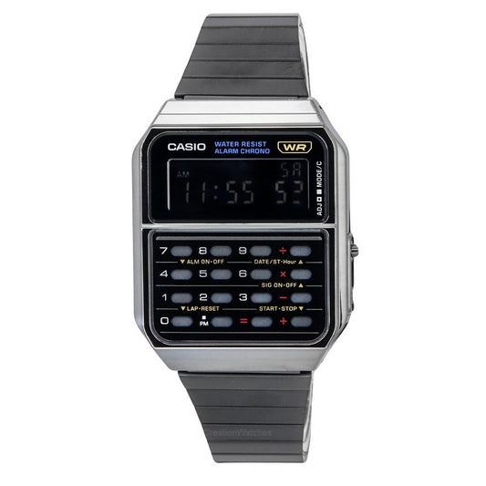 Casio Vintage Digital Calculator Stainless Steel Quartz CA-500WEGG-1B Men's Watch